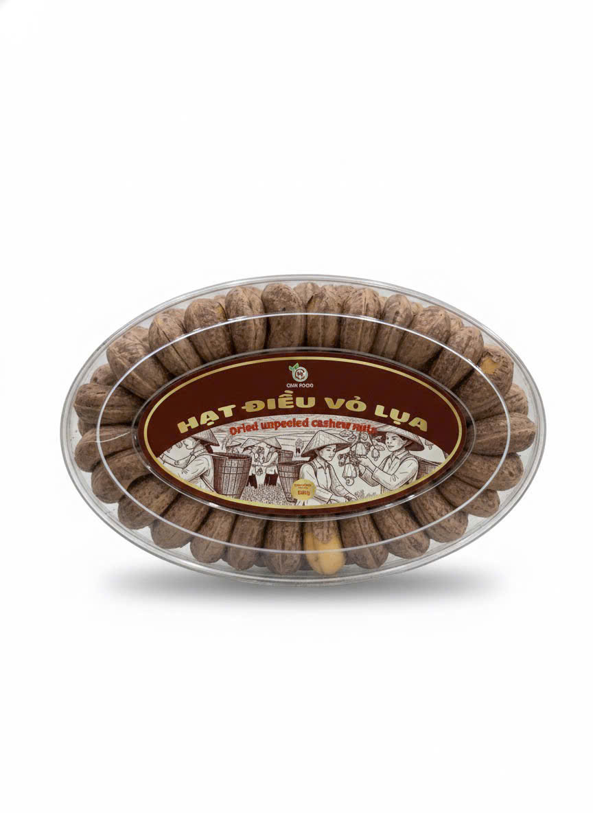 Hạt Điều Xếp Hoa 300g Hộp Ovan